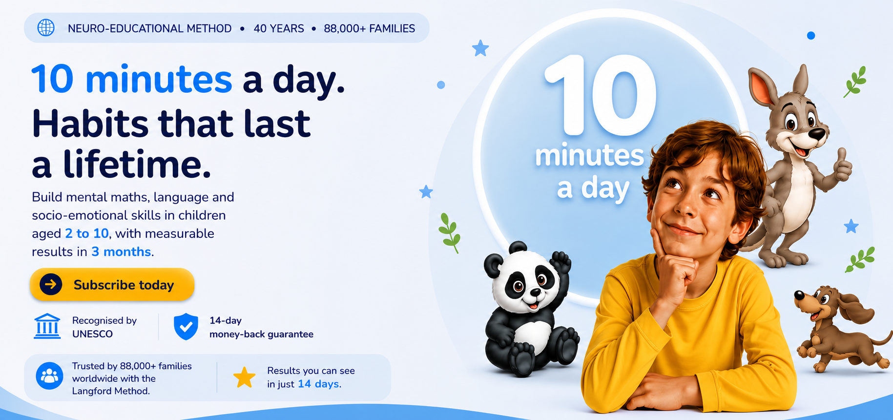 The Langford Method: 10 minutes a day of learning programs for children ages 2 to 10.